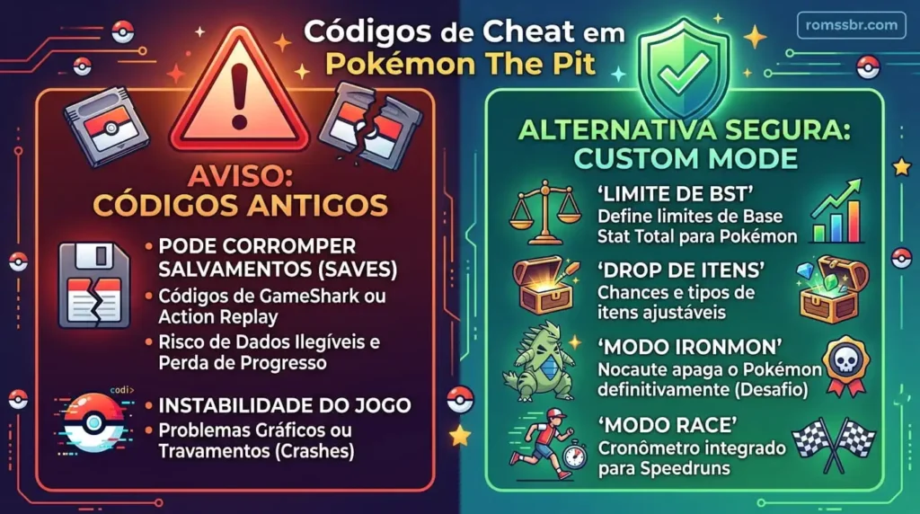 Códigos de Cheat em Pokémon The Pit