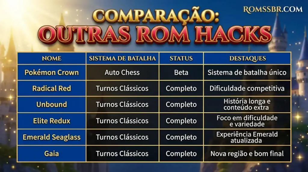 Comparação com Outras ROM Hacks