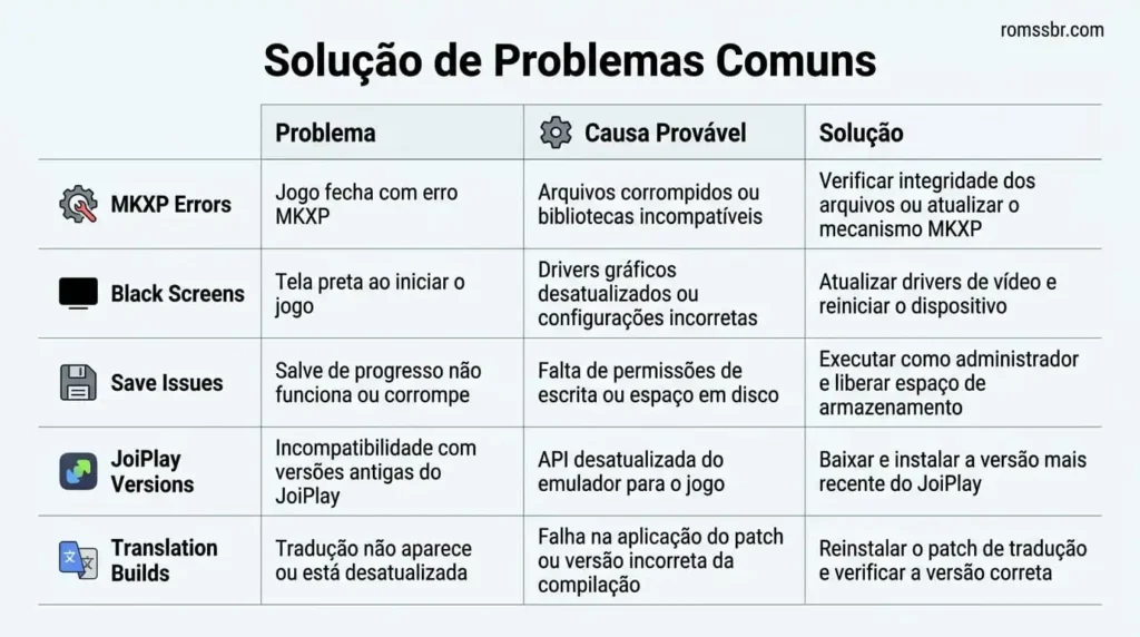 Solução de Problemas Comuns