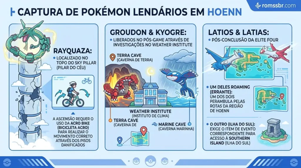 Captura de Pokémon Lendários em Hoenn