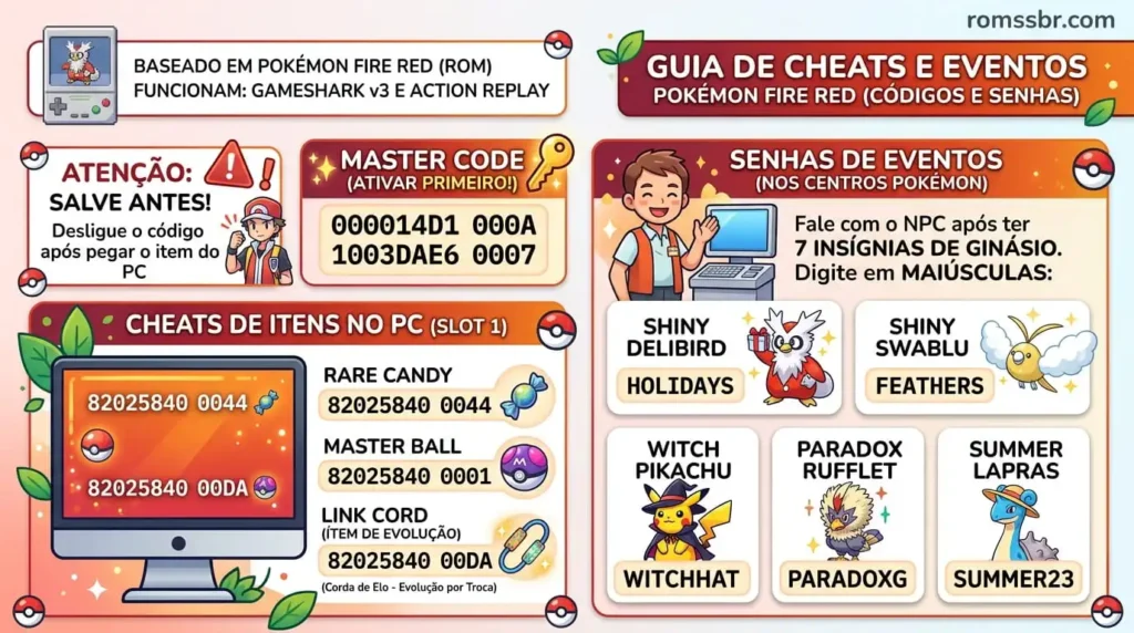 Cheats Action Replay e Códigos de Evento