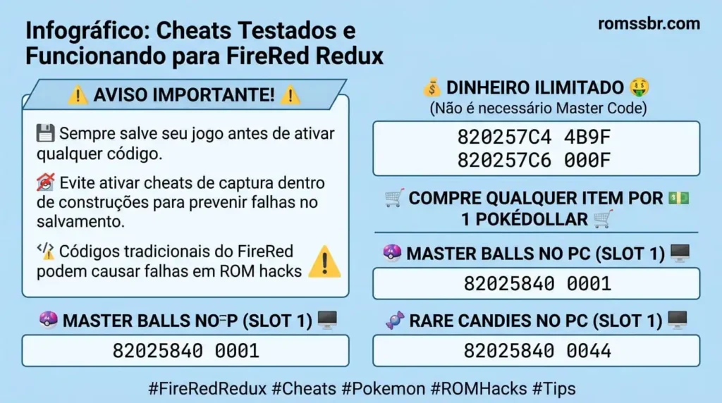 Cheats Testados e Funcionando