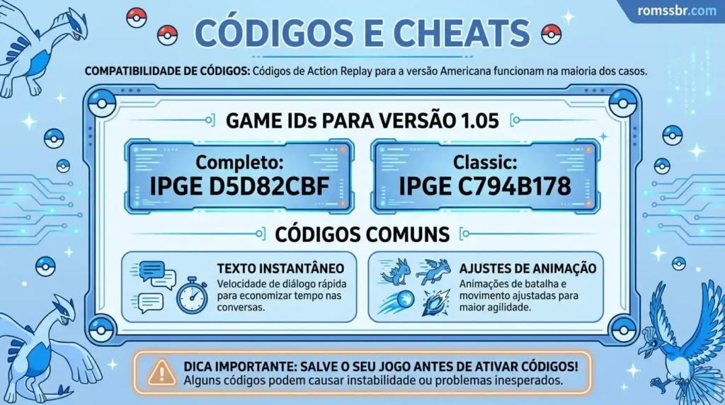 Códigos e Cheats