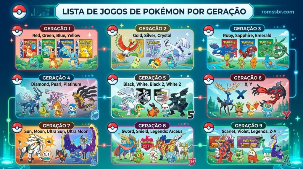 Jogos de Pokémon por Geração