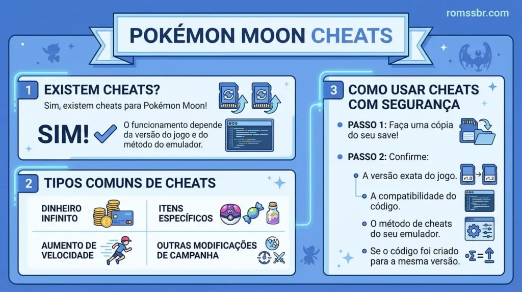 Pokémon Moon ROM cheats
