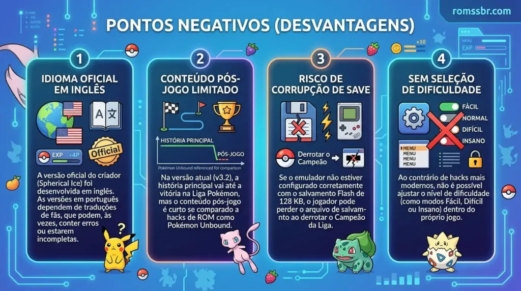 Pontos Negativos (Desvantagens)